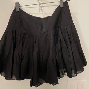 Hip hugger black flare skirt